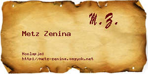 Metz Zenina névjegykártya